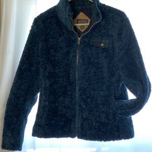 NWOT Pendleton dark blue and plaid contrast vintage full zip up jacket size sm